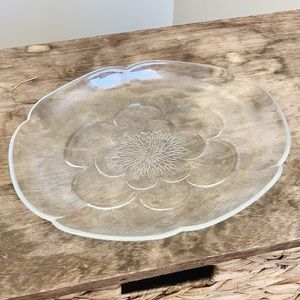 70’s Vintage Flower Glass Tray